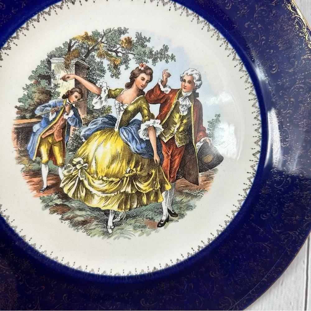 vintage Service Plate (Charger) Godey Prints Service Plates by Salem set of 2